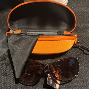 Montana West Womens Sunglasses with Orange Case starfish shells on side NEW